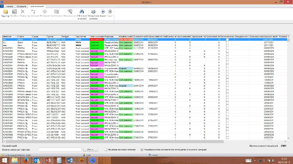 Lista strumenti